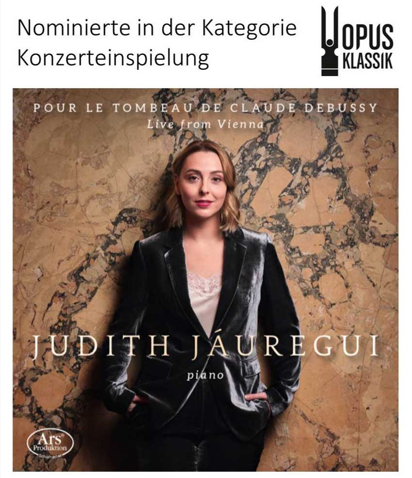 Le CD de Judith Jáuregui nommé pour le Prix OPUS KLASSIK